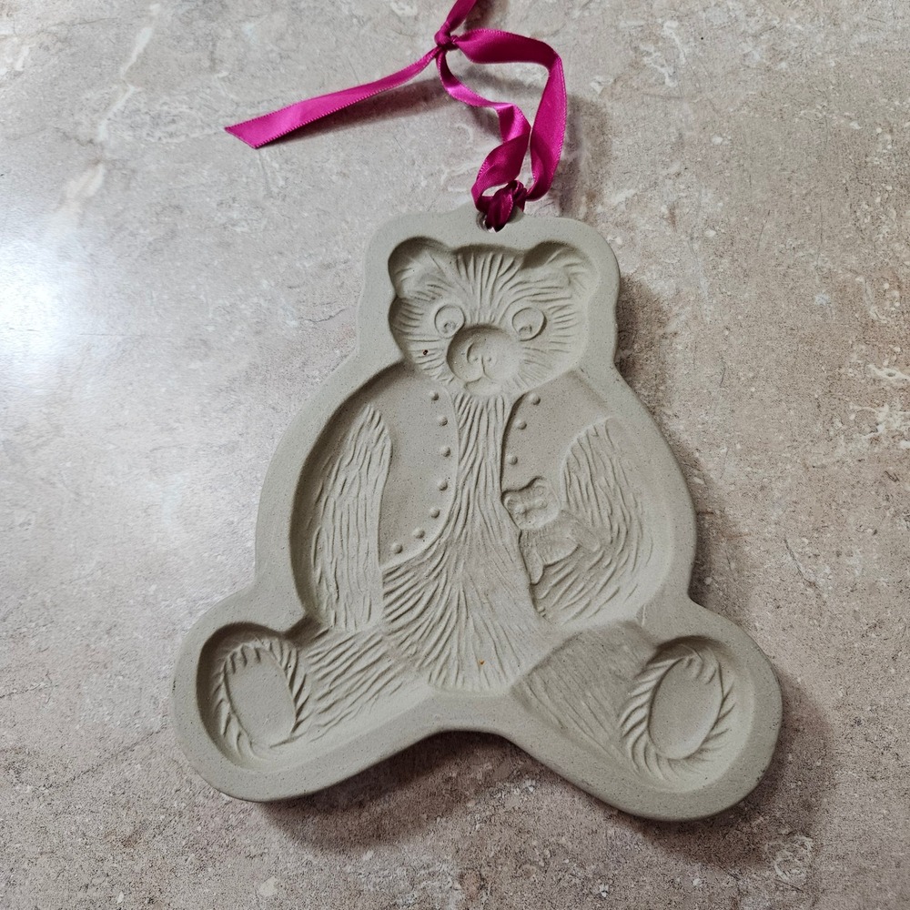 Brown Bag Cookie Art Teddy Bear Cookie Mold Stamp press‎ 1984 Vintage Ornament